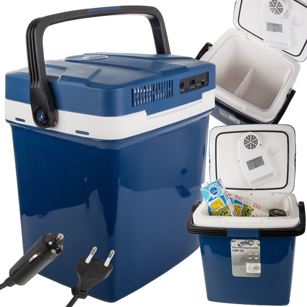 Bilkylbox 26L 12V/230V med kyl- och värmefunktion 42x29x36 cm