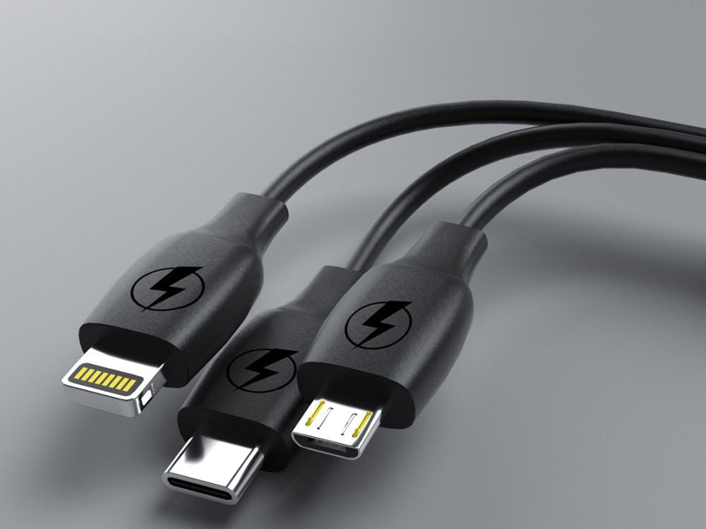Billaddare USB-C + USB-A 45 W 12-24 V med LCD och 3-i-1 kabel