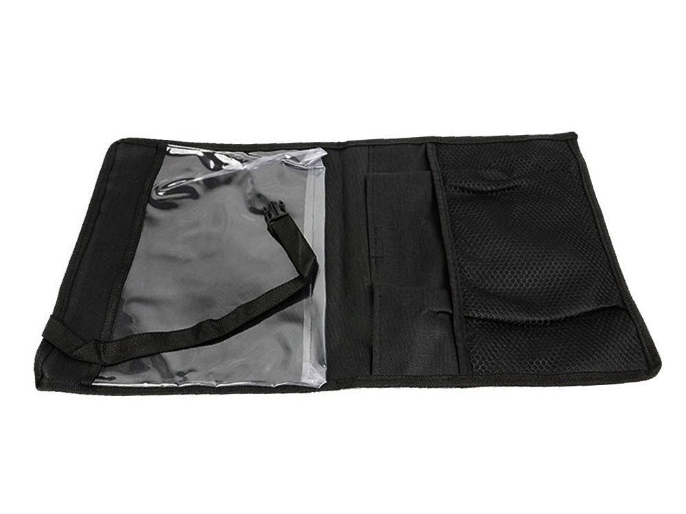 Bilorganisatör för ryggstöd med 3 fickor 50x28 cm svart