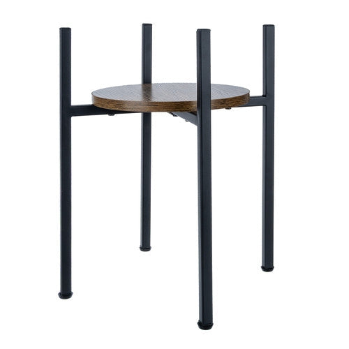 Blomsterställ i metall/MDF 40x26x26 cm svart/träfärgad, 20 kg