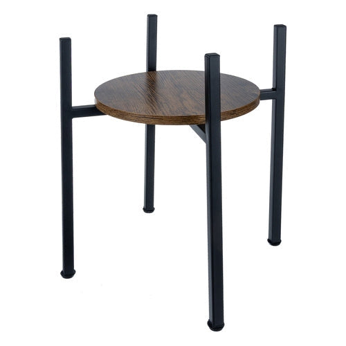 Blomsterställ i metall/MDF 40x26x26 cm svart/träfärgad, 20 kg