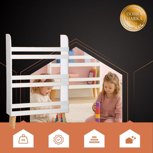 Bokhylla barn 3 hyllor MDF vit 95x50x15 cm