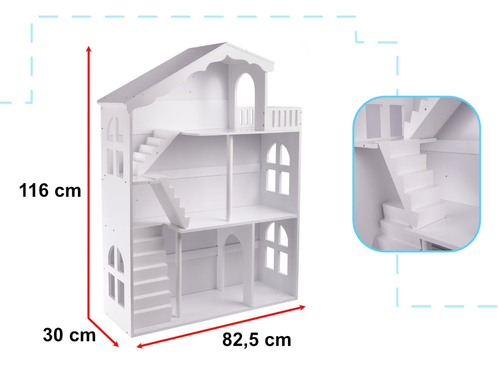 Bokhylla barn husform lekstuga XXL MDF/trä 116x82,5x30 cm
