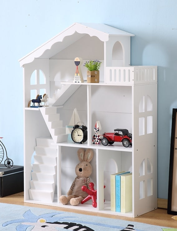 Bokhylla barn husform lekstuga XXL MDF/trä 116x82,5x30 cm
