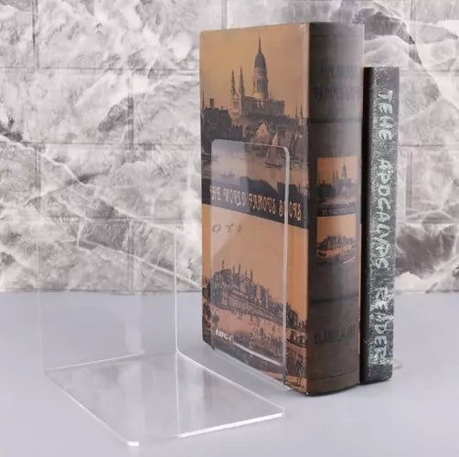 Bokstöd i transparent akryl 18,5x12x12 cm 6-pack