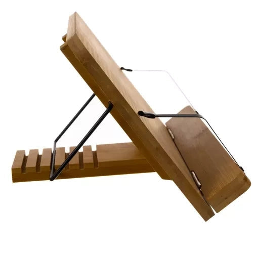 Bokställ i bambu justerbart för böcker/surfplatta/laptop 28 cm