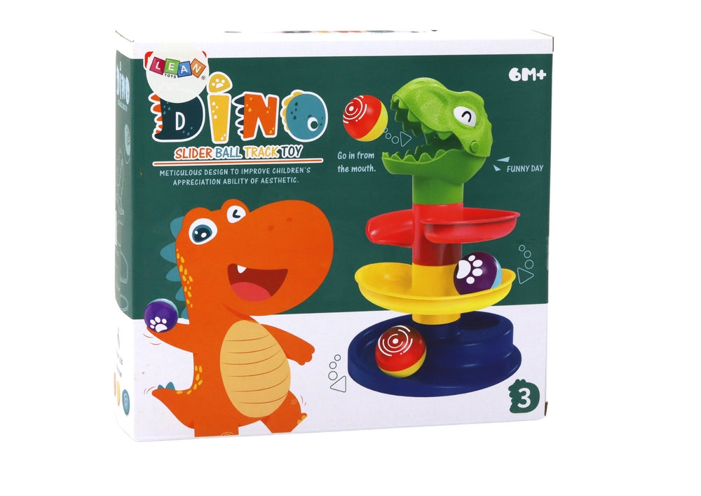 Bollbana med dinosaurie 4 nivåer, rullbollar, från 6 månader