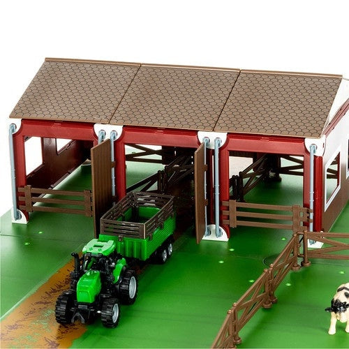 Bondgårdslekset 102 delar med djur, traktor, stall och staket