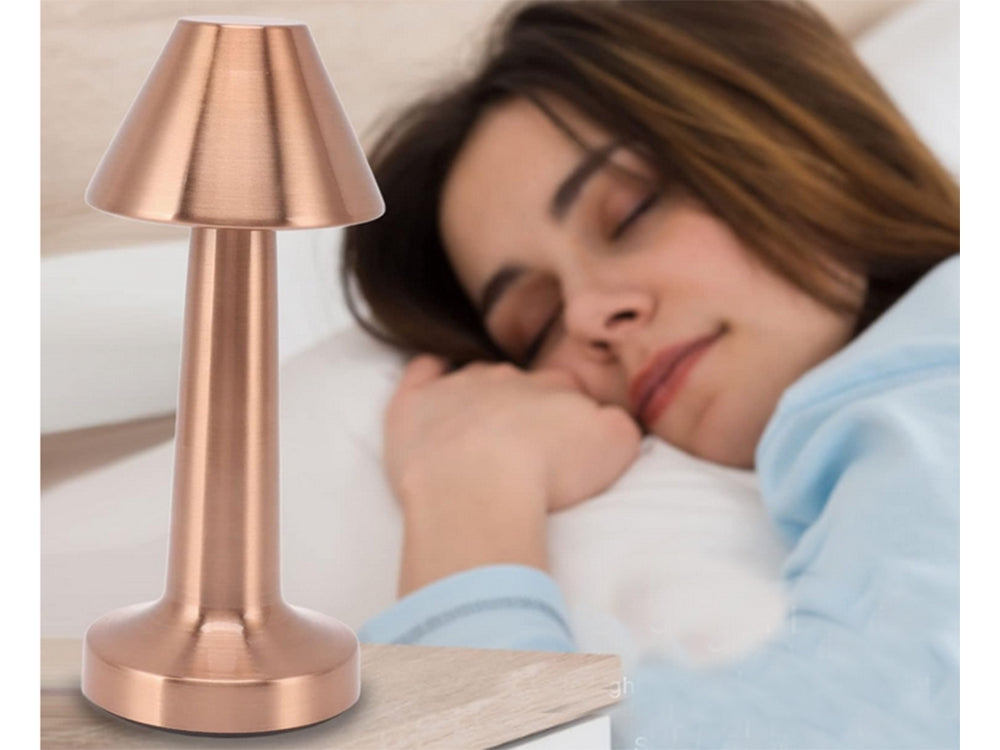 Bordslampa LED uppladdningsbar touch dimbar 3 lägen koppar 23,5 cm
