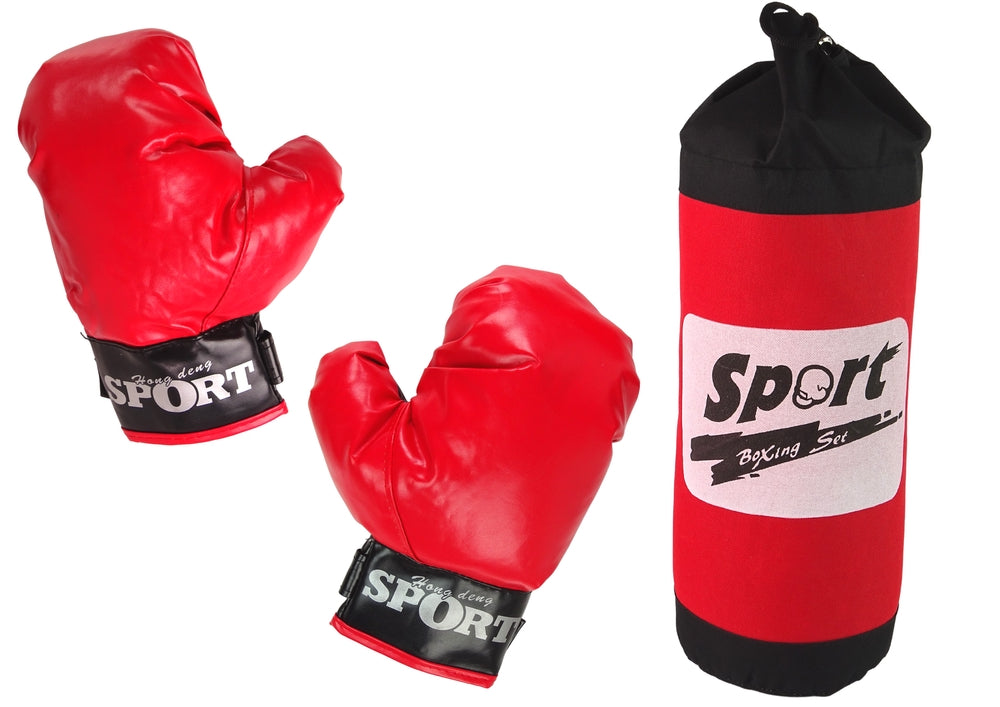 Boxningsset barn 3+ boxningssäck 45 cm + kardborrehandskar
