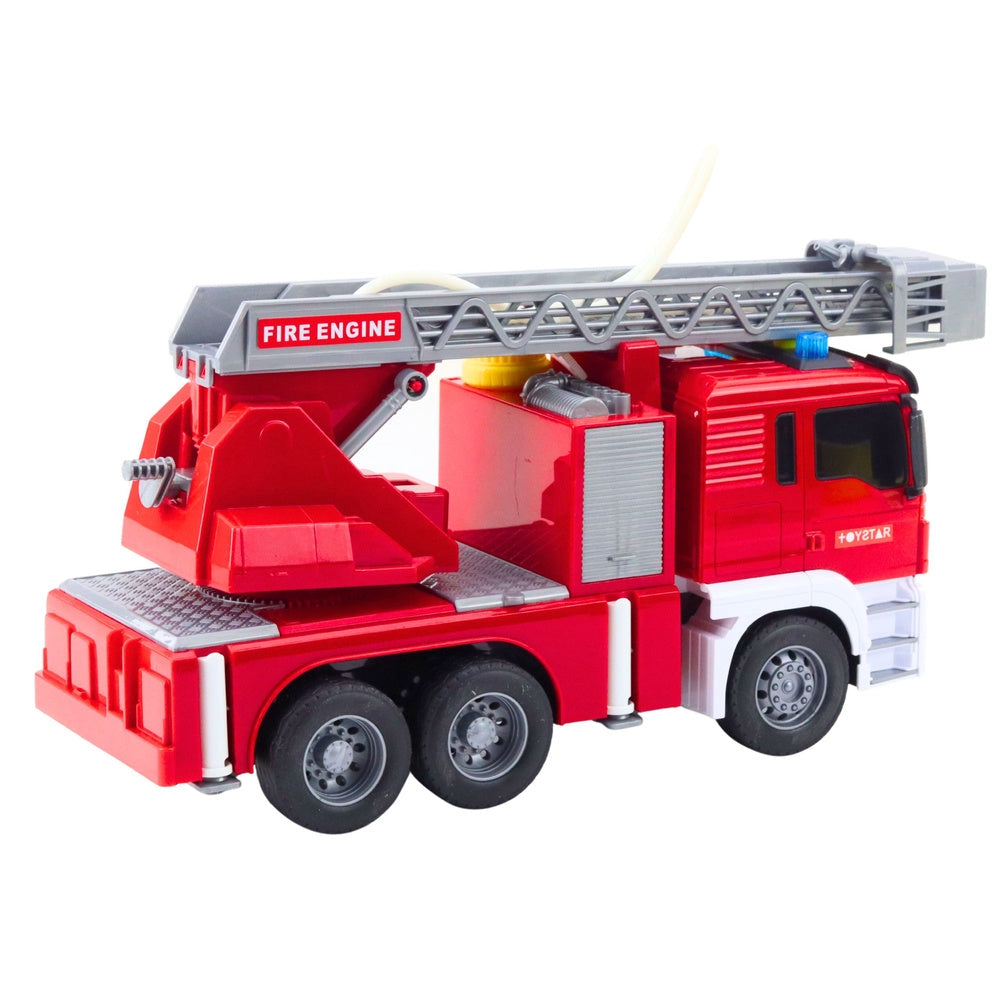 Brandbil leksak 32 cm med vattenpump, ljus/ljud och friktionsdrift