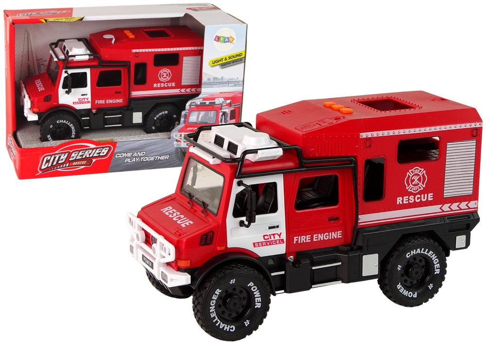 Brandbil off-road leksaksbil 1:14 med ljus och ljud 24 cm 3+ år