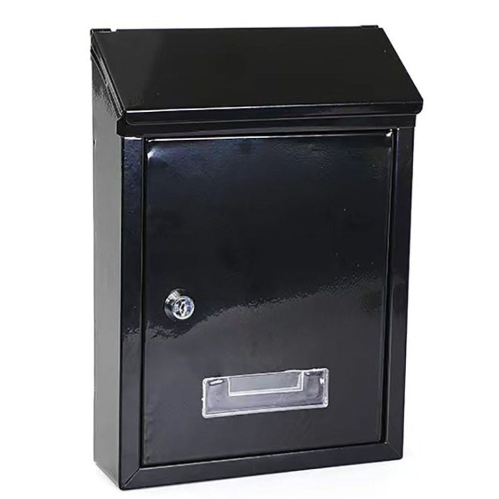 Brevlåda väggmontering låsbar svart 26,5x18,5x6,5 cm 2 nycklar