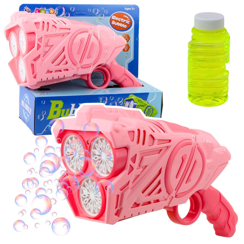 Bubbelpistol med LED-ljus rosa, inkl bubbelvätska, 6x AA (ej ingår)