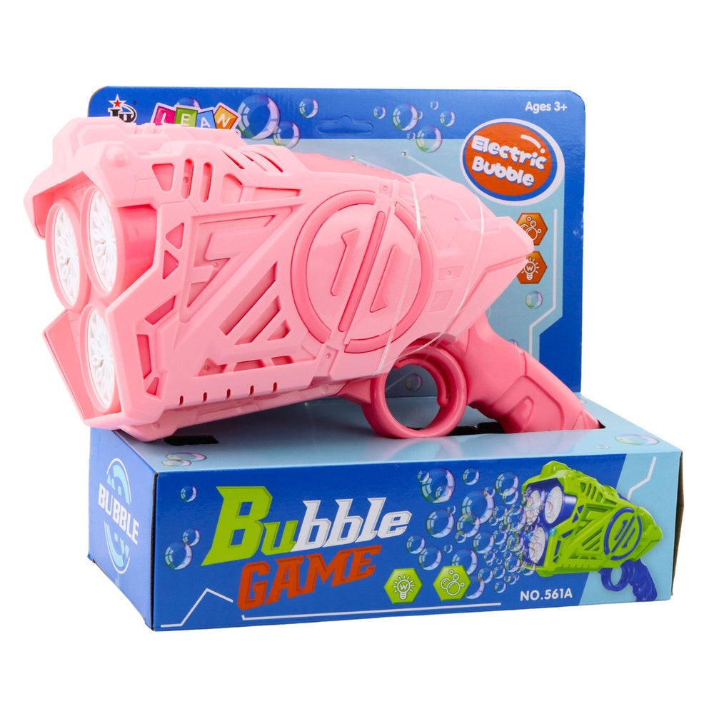Bubbelpistol med LED-ljus rosa, inkl bubbelvätska, 6x AA (ej ingår)