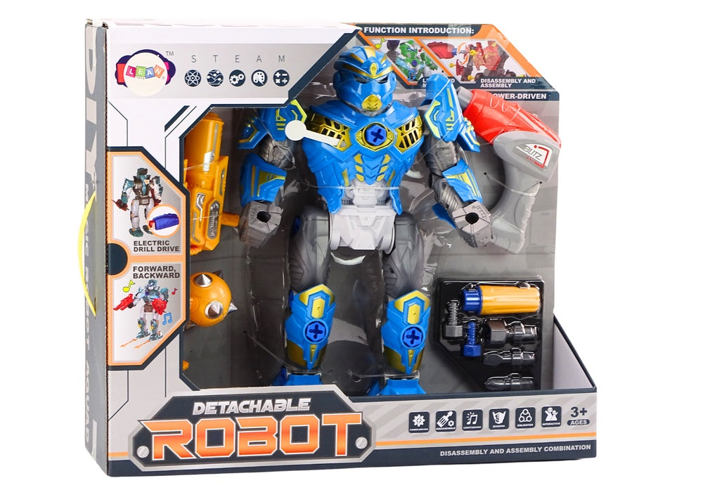 Byggbar robotleksak med borrmaskin, ljus & ljud, 36,5 cm, 3+