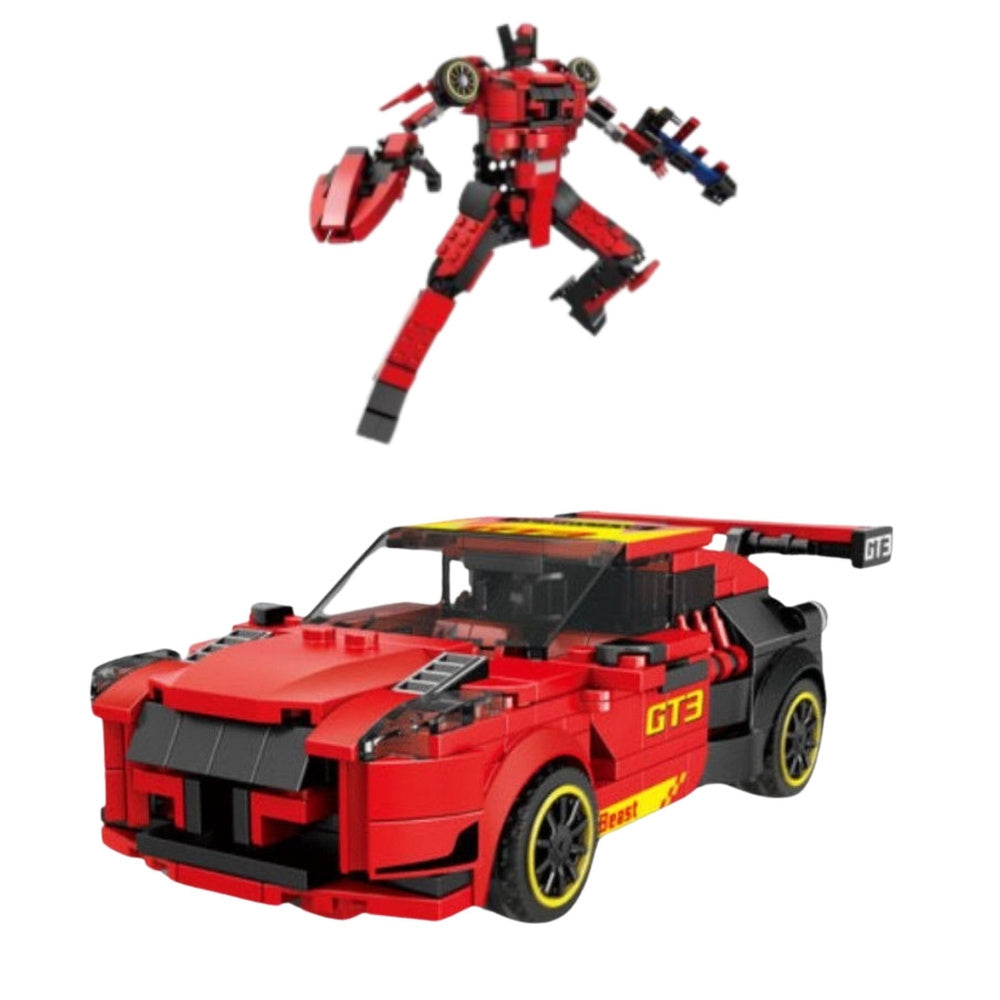 Byggblock 2-i-1 robot och GT3 sportbil 335 delar med dragback