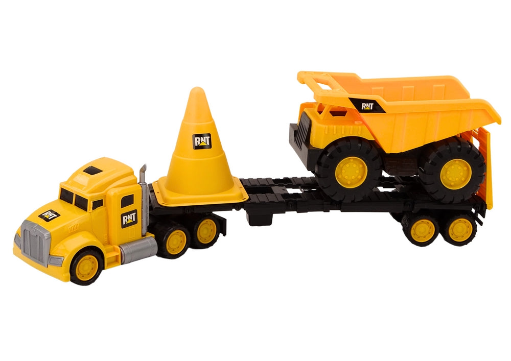 Byggfordon leksaksset 5 delar lastbil med bärgningsbil och dumper 3+