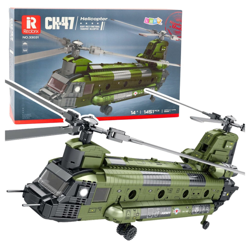 Byggklossar CH-47 Chinook transporthelikopter 1451 delar kompatibel