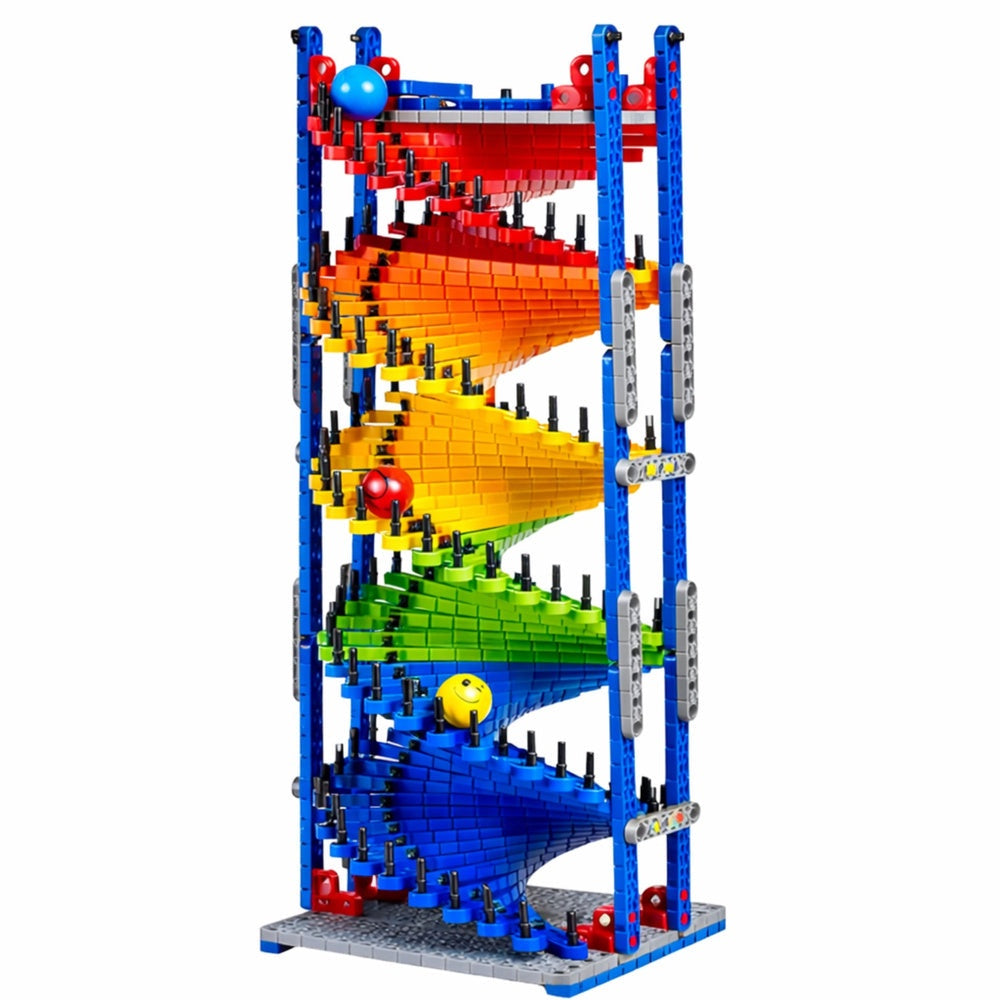 Byggklossar marmorbana set 550 delar med 8 kulor push-fit 3+ år