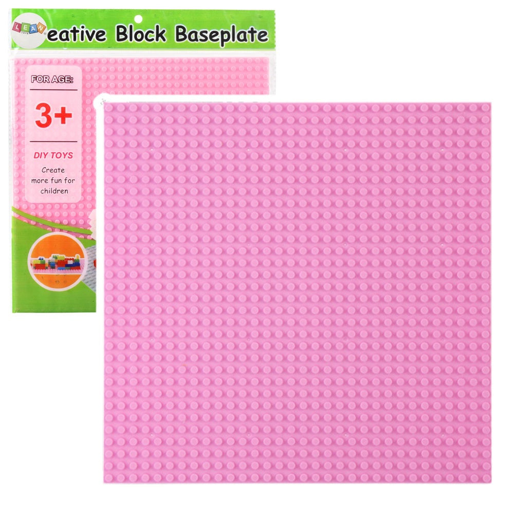 Byggplatta 25,5x25,5 cm rosa, kompatibel med byggklossar