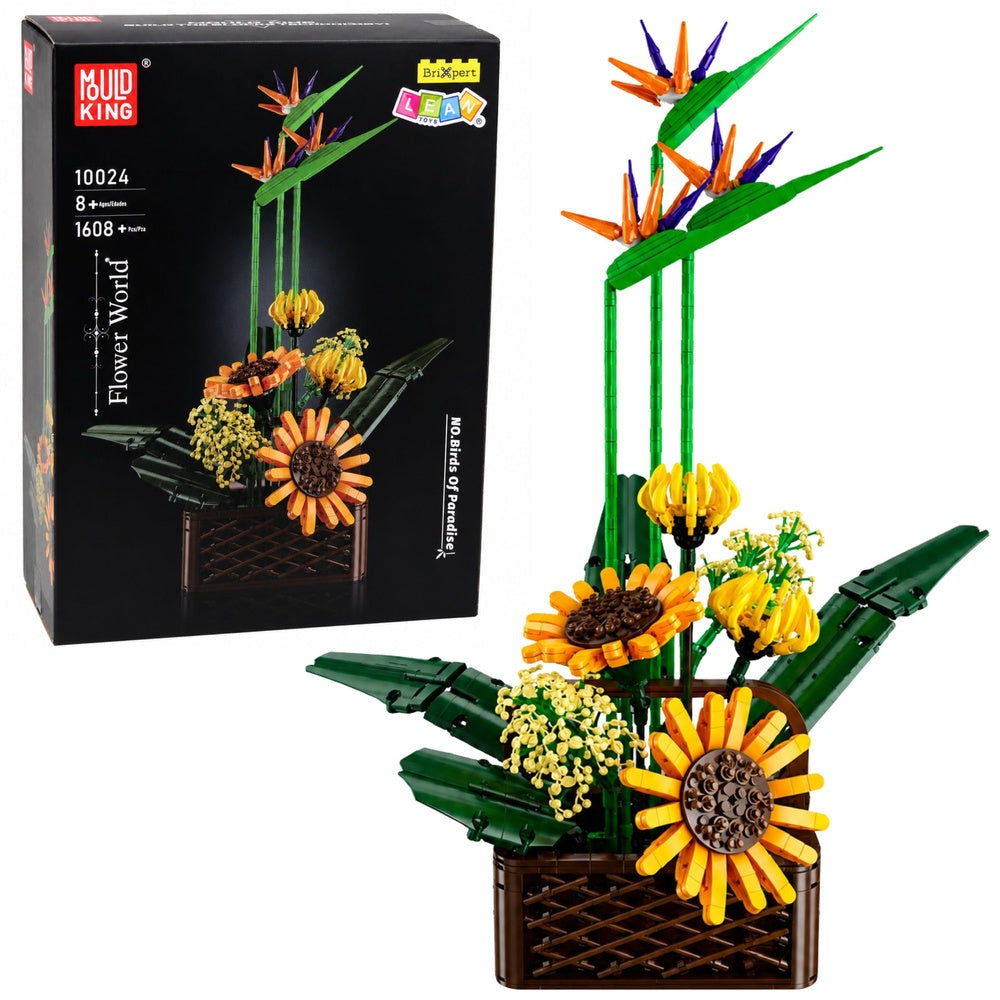 Byggsats blomsterarrangemang i kruka 1608 delar ABS-plast