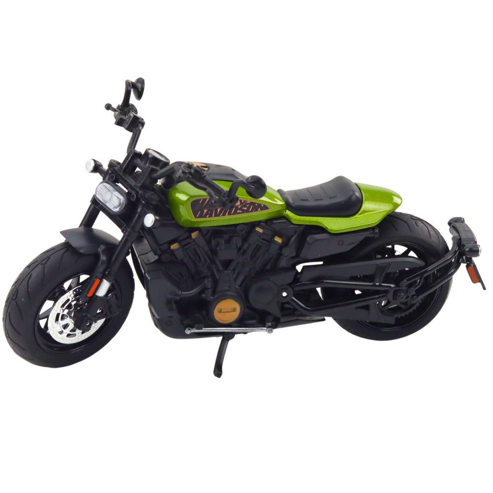 Choppermotorcykel modell 1:12 metall/plast 19 cm svart/grön