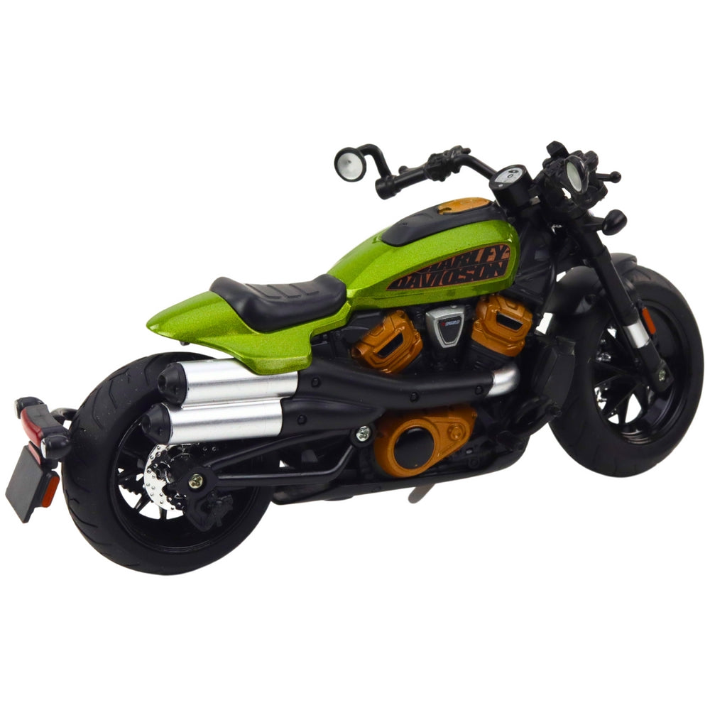 Choppermotorcykel modell 1:12 metall/plast 19 cm svart/grön
