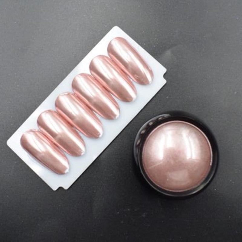 Chrome pigment roséguld för naglar 0,3 g med makeupborste