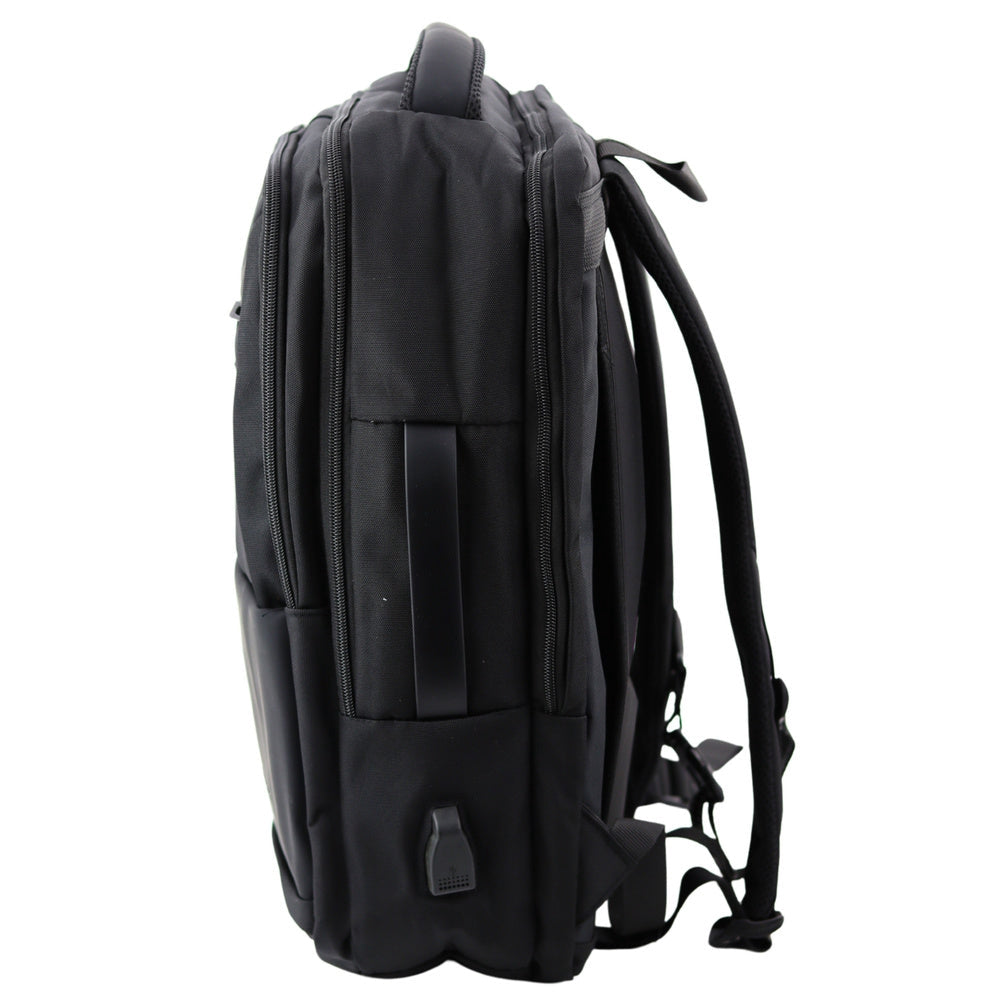 Cityryggsäck 26L svart med laptopfack och USB-kabel 45x32x18 cm