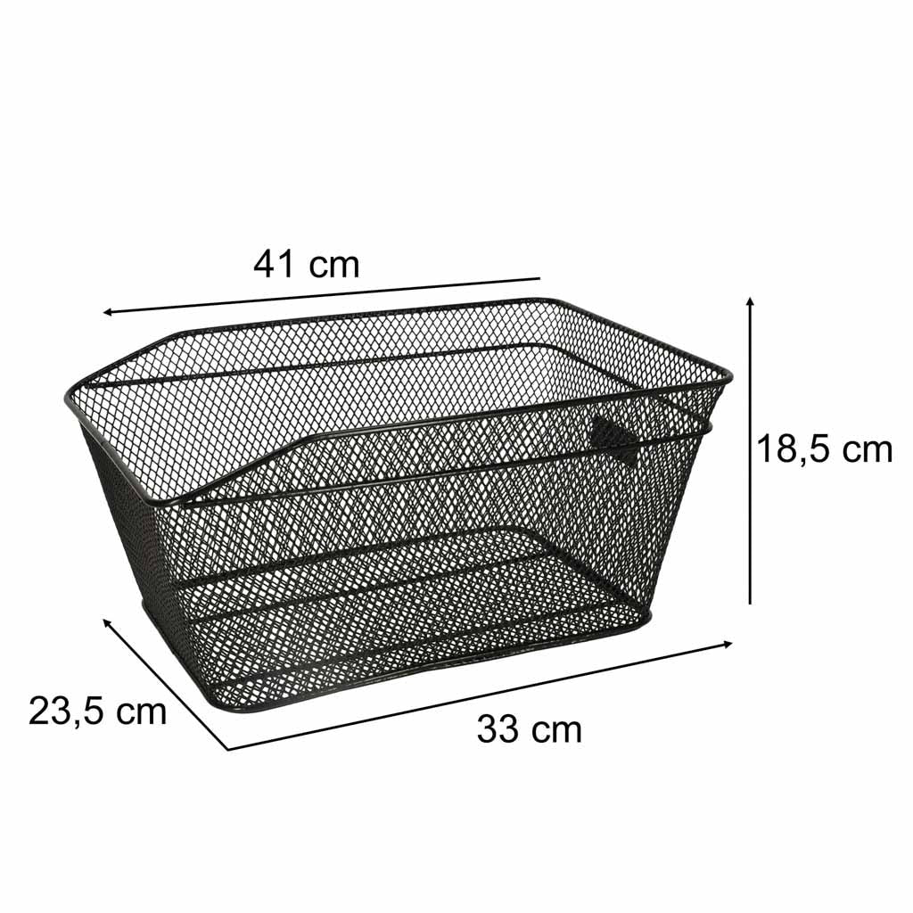 Cykelkorg för bagagebärare i metall svart 41x29 cm universalfäste