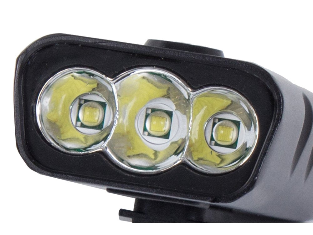 Cykellampa med powerbank 3x CREE XM-L T6 USB IPX5 svart
