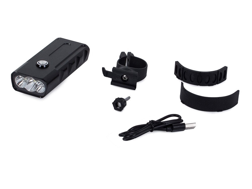 Cykellampa med powerbank 3x CREE XM-L T6 USB IPX5 svart