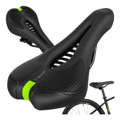 Cykelsadel ergonomisk mjuk stoppning 28x14 cm svart universal