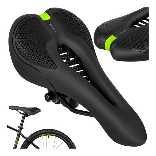 Cykelsadel ergonomisk mjuk stoppning 28x14 cm svart universal