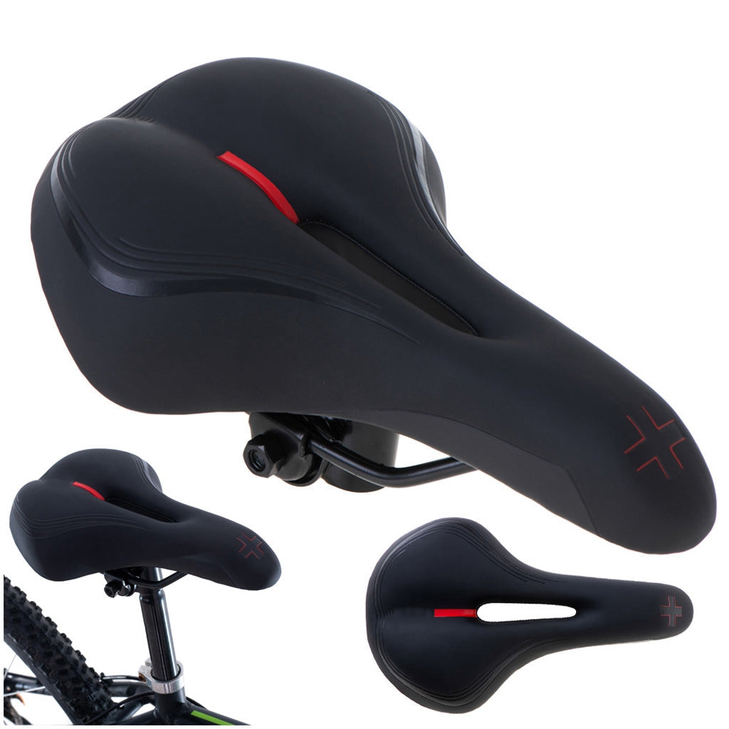Cykelsadel sport unisex med mittöppning skumfyllning 27x15,5 cm