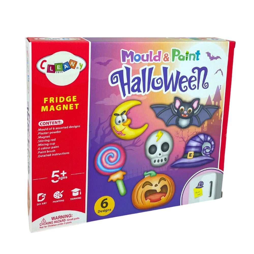 DIY hantverkskit Halloween magneter i gips med 6 färger och formar