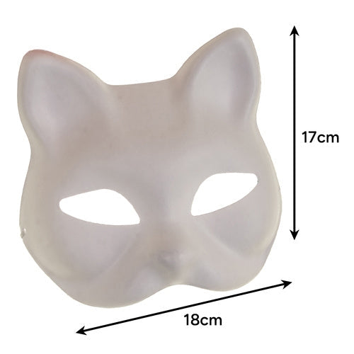 DIY kattmasker i filt 6-pack 17x18 cm vit pysselset för barn