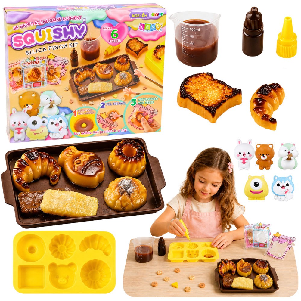 DIY squishy pysselkit bakverk 6 st squishies med formar och dekorationer