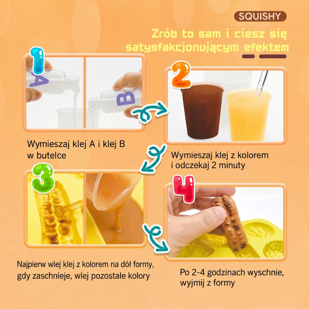 DIY squishy pysselkit frukost/mat med formar – gör 6 squishies