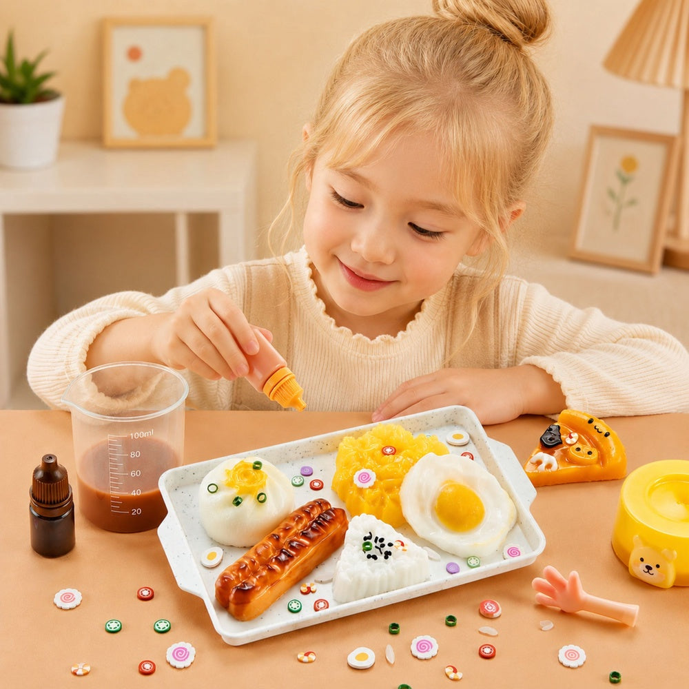 DIY squishy pysselkit frukost/mat med formar – gör 6 squishies