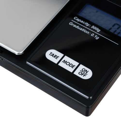 Digital fickvåg 500 g/0,1 g med tare och bakgrundsbelyst display