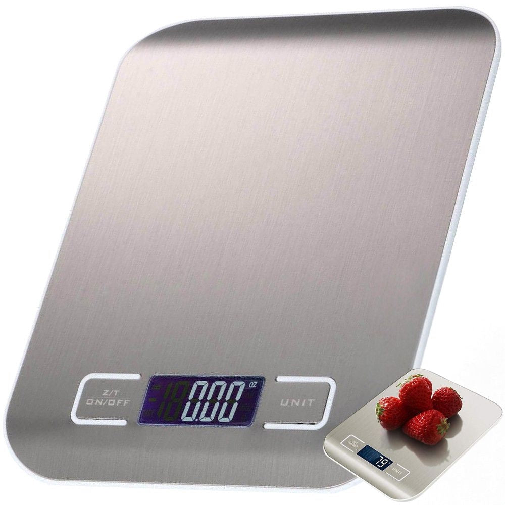 Digital köksvåg 5 kg 1 g med LCD tare inkl 2x AAA 18x14 cm