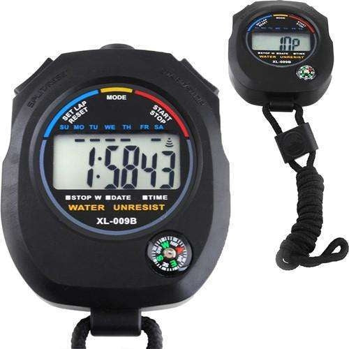 Digitalt stoppur med kompass 1/100 s, snöre 58 cm, AG13 ingår