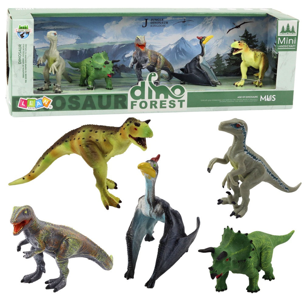 Dinosauriefigurer set 5-pack i plast, realistiska