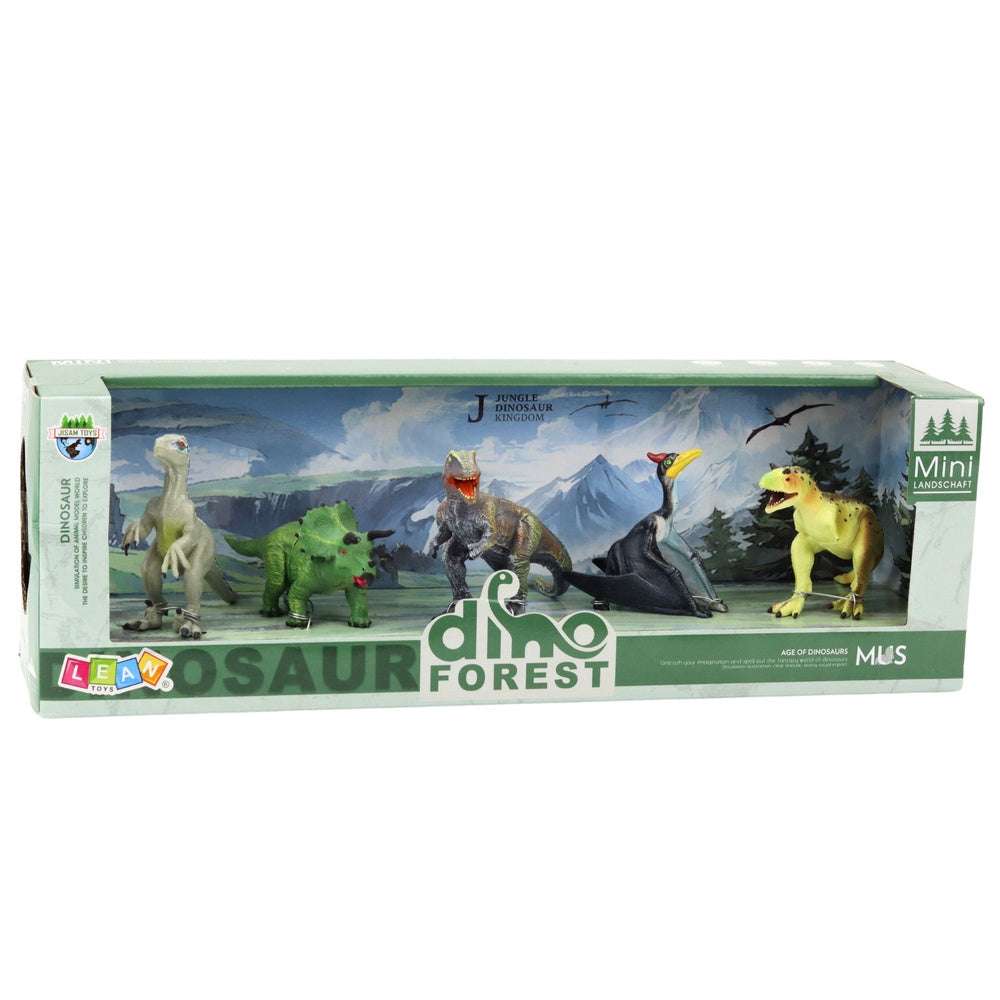 Dinosauriefigurer set 5-pack i plast, realistiska