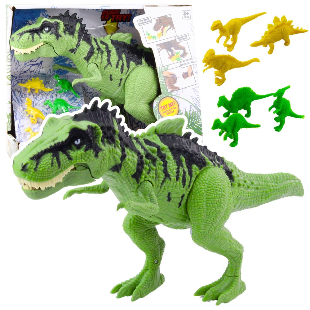 Dinosaurieleksak med ljud 43,5 cm inkl 6 mini-dinosauriefigurer