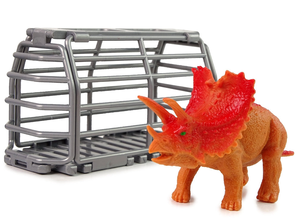 Dinosaurietransportbil leksak med bur, dinosaurie & skruvmejsel 3+