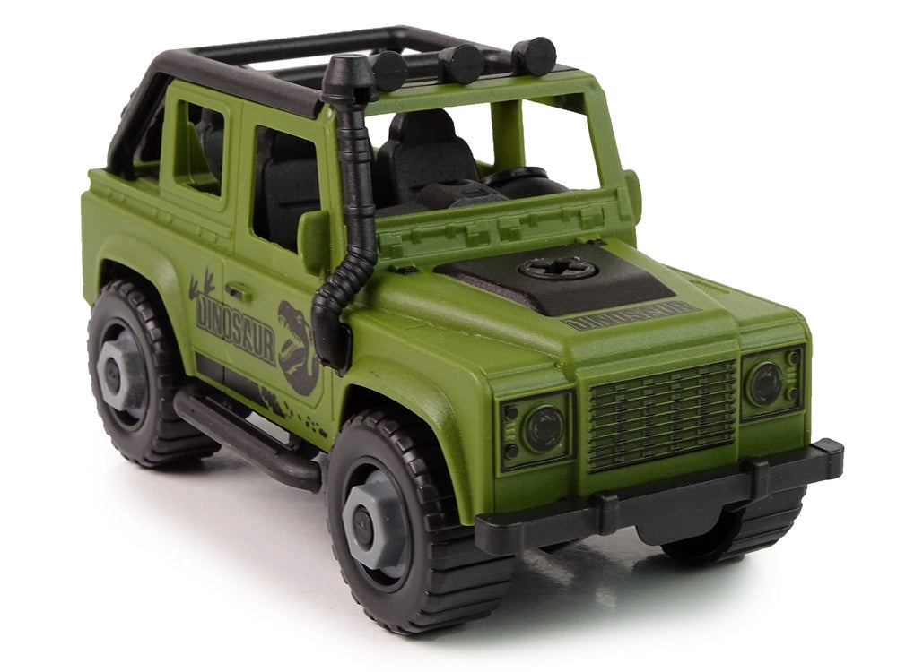 Dinosaurietransportbil leksak med bur, dinosaurie & skruvmejsel 3+