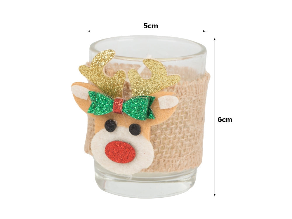 Doftljus i glas med renmotiv 2-pack brinntid ca 10 h 6x5 cm